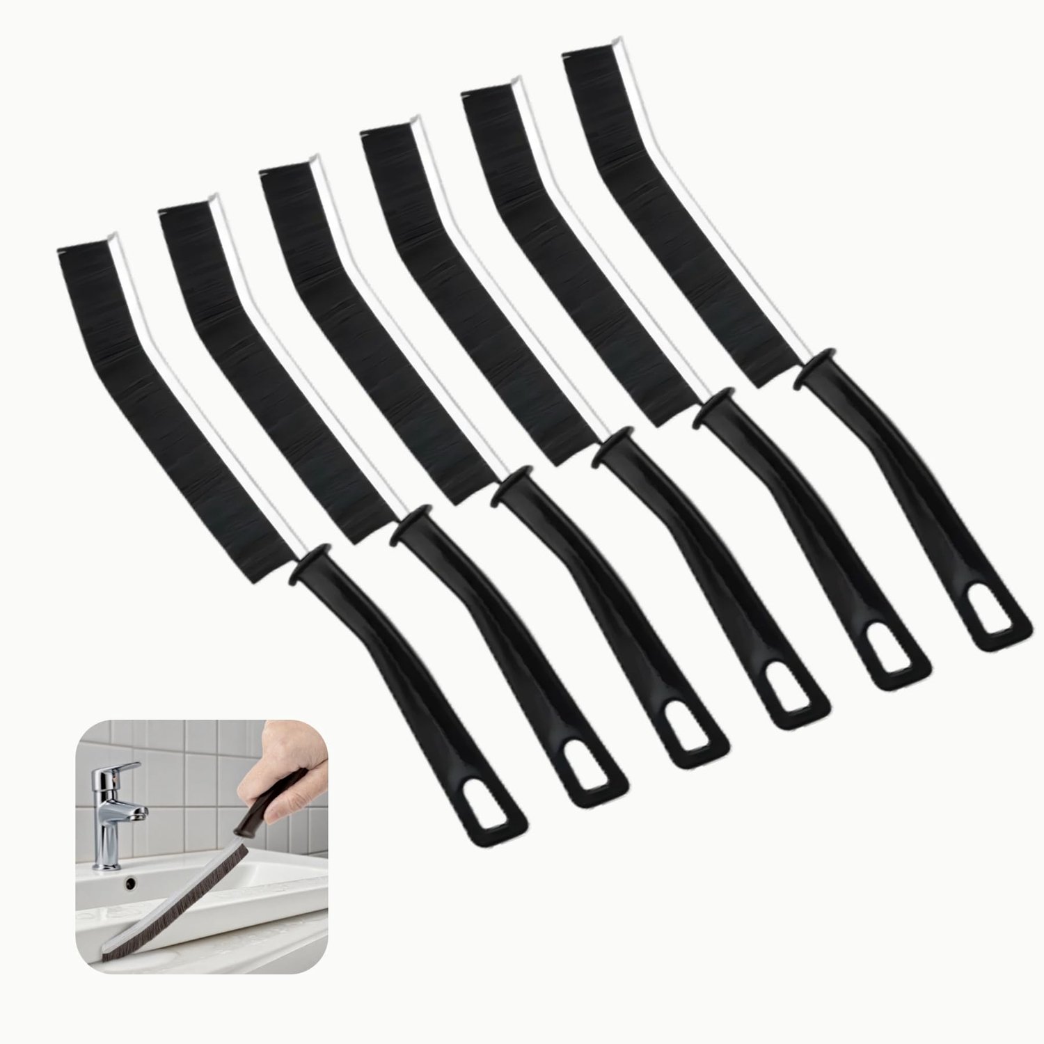 Set van 6 Spleetreinigingsborstels met Ergonomische Handgrepen