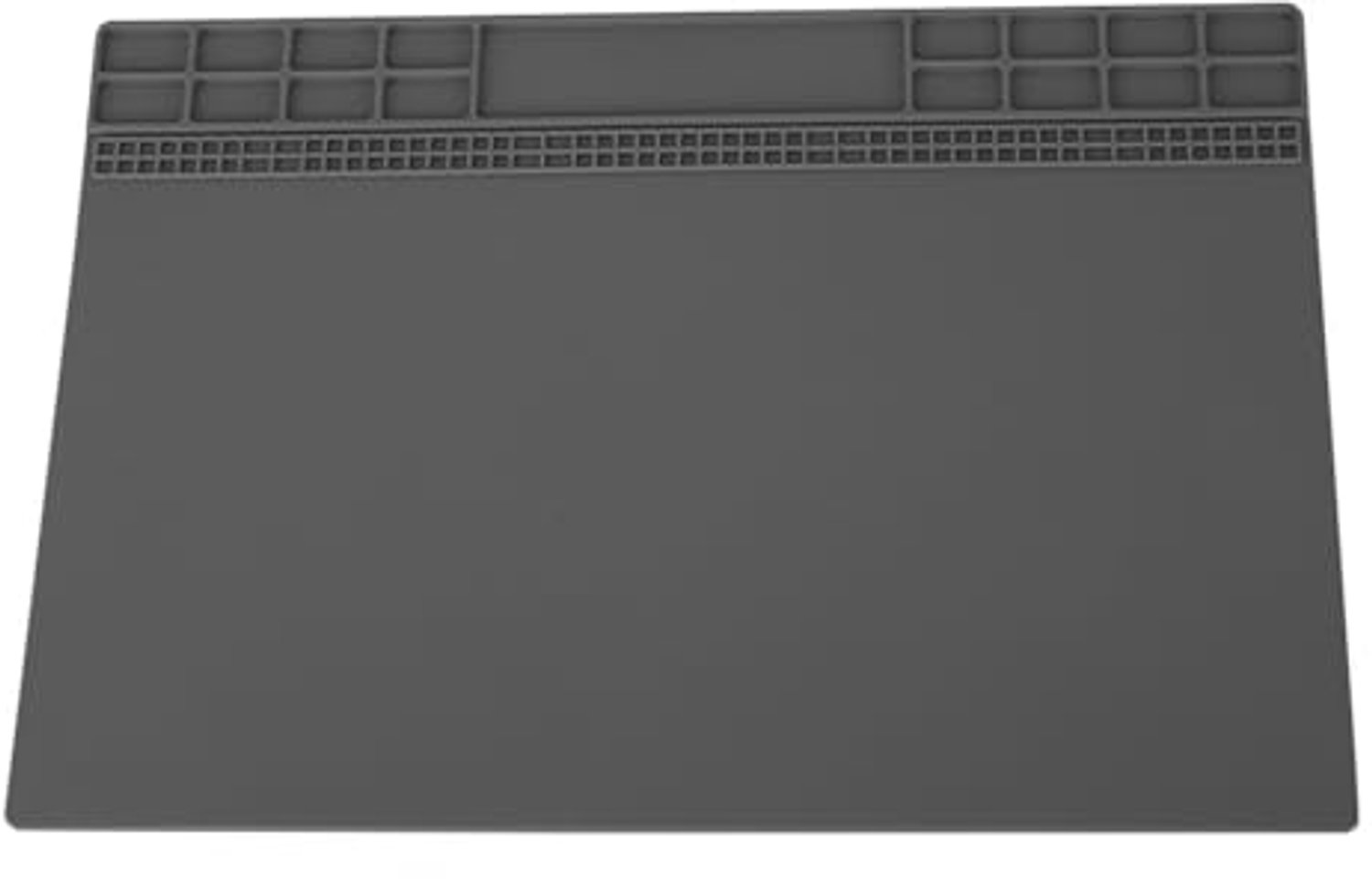 Soldeermat 350 mm x 250 mm - Antistatisch siliconen pad - Warmte-isolatie - Grijs - Geschikt voor elektronica - Ideaal voor BGA-soldeerbout