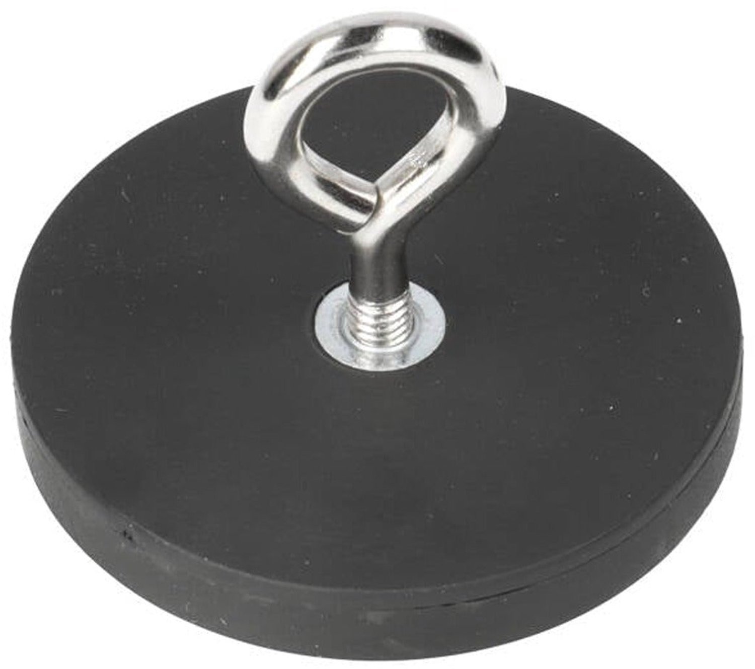 Neodymium Oogmagneet Ø43 x 6 mm N40 stalen pot rubber ommanteld M4 – 3 stuks