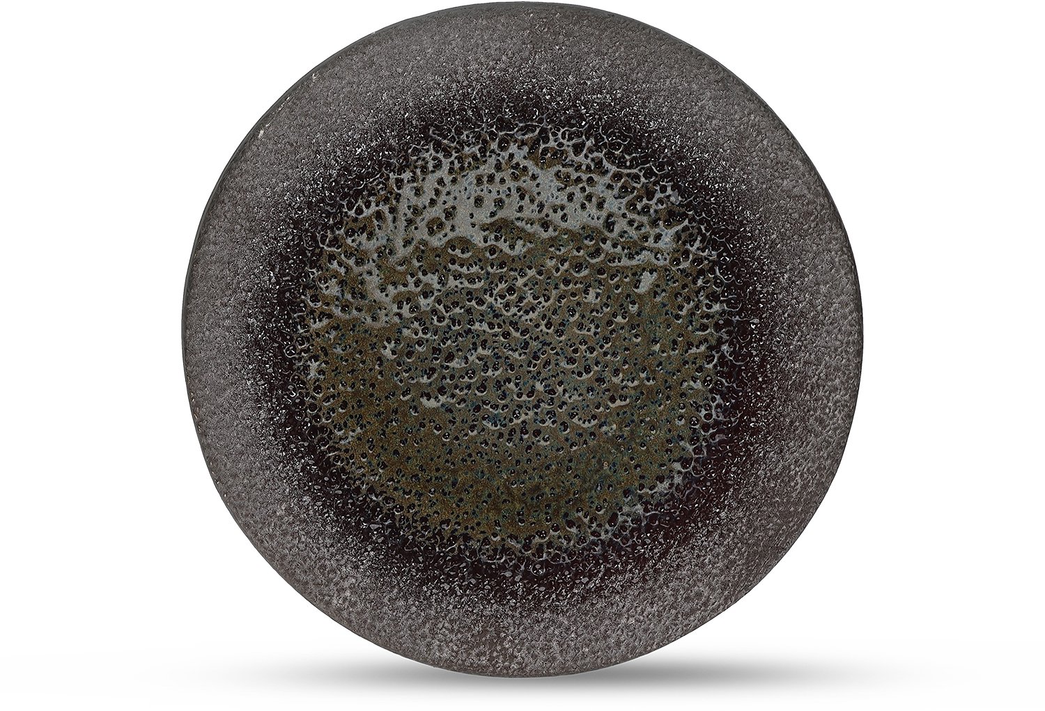 Fameilleur plat bord 28,5 cm mosgroen met textuur Cone set van 4 - porseleinen eetbord en dinerbord, voor ontbijt, lunch, diner en hoofdgerecht, vaatwasser- en magnetronbestendig, voedselveilig, servies voor thuis, restaurant en horeca