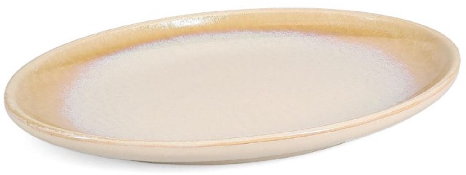 Fameilleur serveerschaal 25,5 x 17 cm zandkleur Base set van 4 - porseleinen schaal om te serveren en delen, voor salades, bijgerechten, fruit en hapjes, vaatwasser- en magnetronbestendig, voedselveilig, servies voor thuis, restaurant en horeca