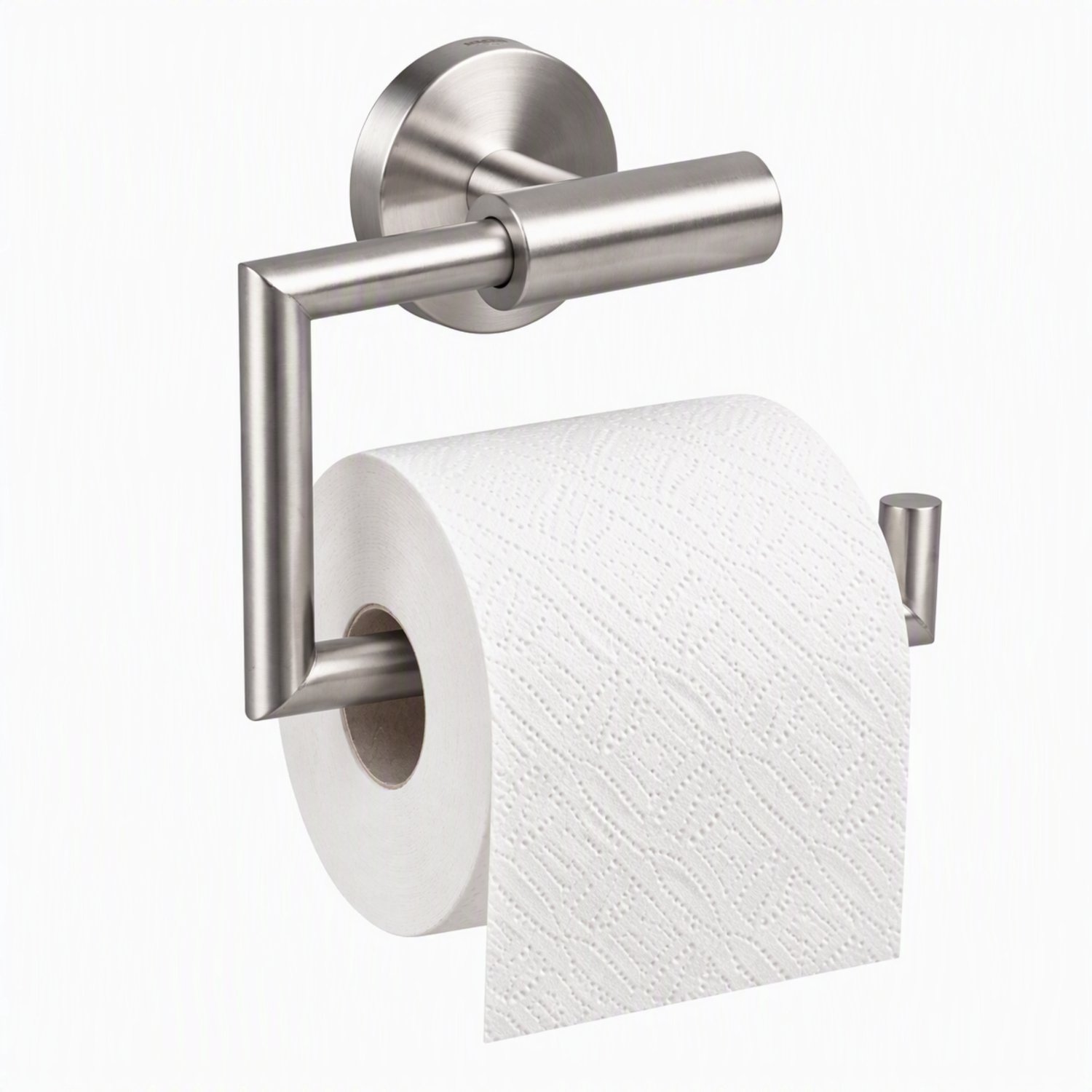 HUSH Living - Toiletrolhouder Zonder Klep - Wandmontage - Inclusief Bevestigingsmateriaal - Geborsteld Staal - RVS