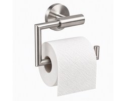 HUSH Living - Toiletrolhouder Zonder Klep - Wandmontage - Inclusief Bevestigingsmateriaal - Geborsteld Staal - RVS