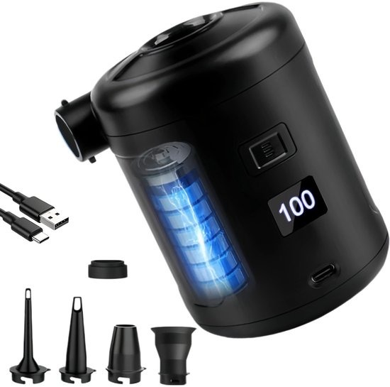 Elektrische Pomp - Luchtbed Pomp Elektrisch - 400L/min - 5 Soorten Sproeiers - voor Opblaasbare Matrassen, Zwembanden, enz — afbeelding 5
