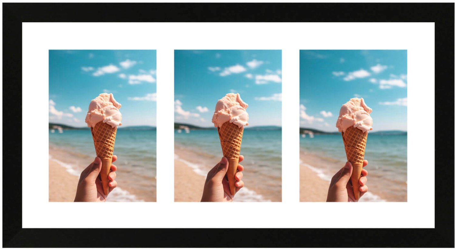 SecaDesign Anima Drieluik Fotolijst - Fotomaat 13x18 cm - Zwart