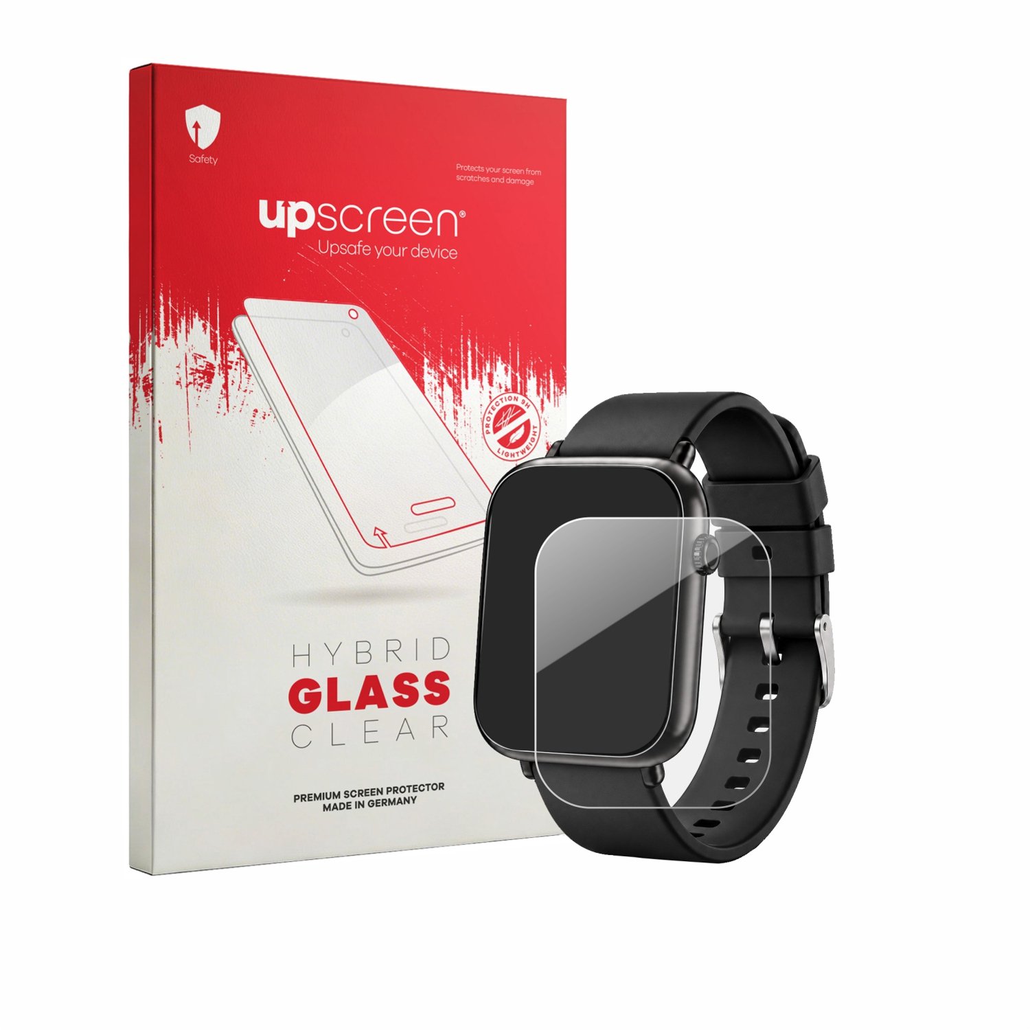 upscreen - Screenprotector voor FYROVE Smartwatch 1.85" - Folie Beschermfolie Beschermglas transparant