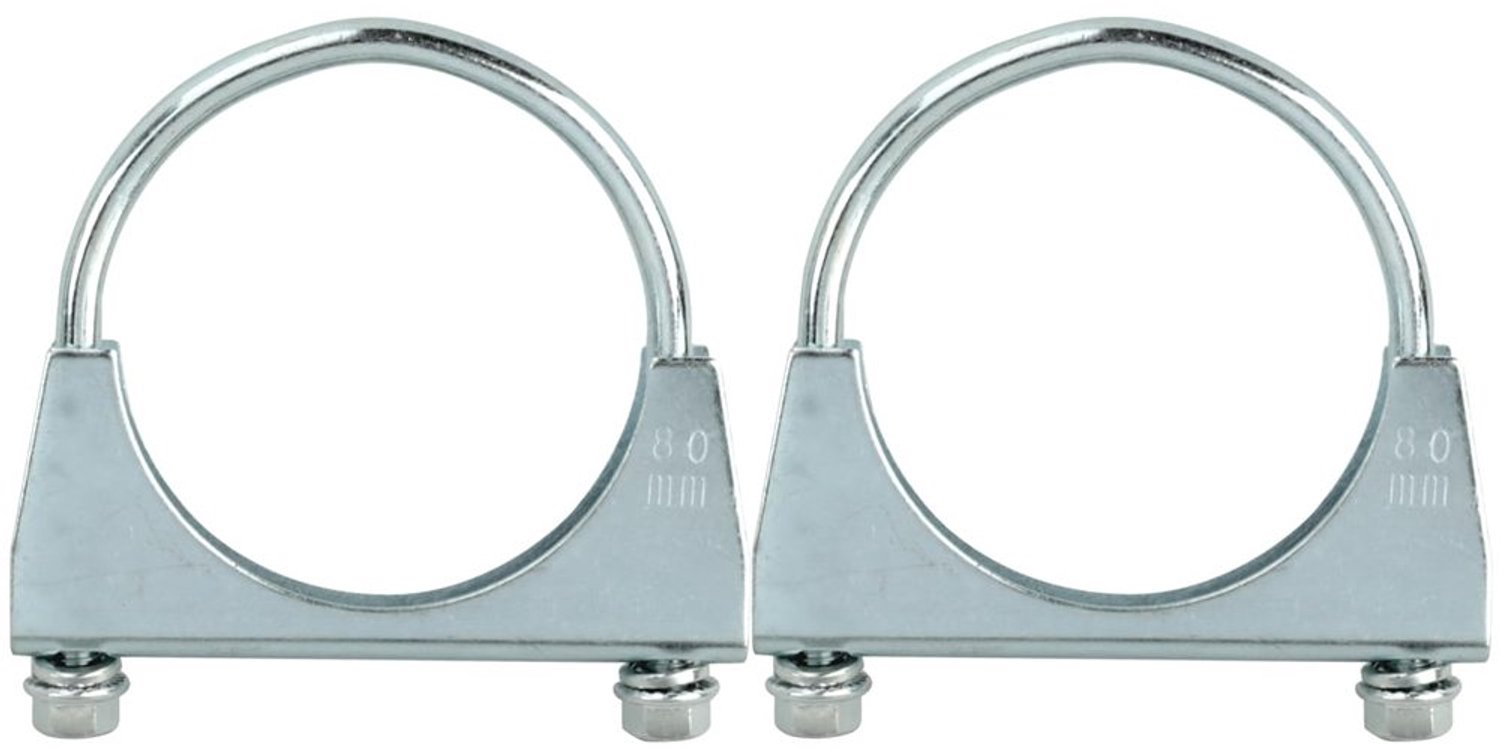 Set van 2 Roestvrijstalen Beugelklemmen voor Uitlaatpijpen (80 mm)
