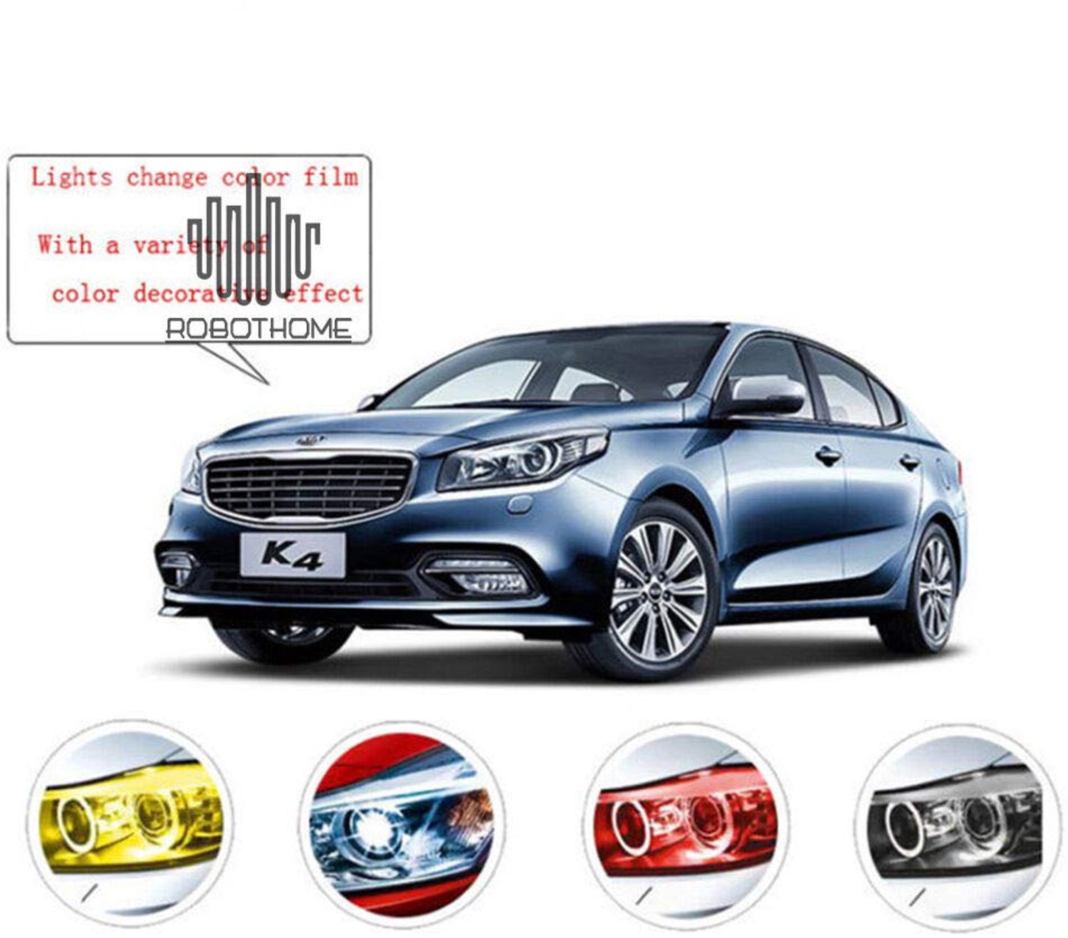 Vinyl Wrap Waterdicht - Koplamp Film - Mistlampen - Zijmarkeringslichten - Voorruit - Rekbaar Zelfklevend - Kleurfolie