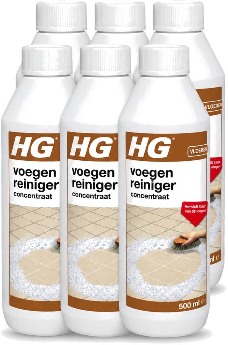 6 x HG - Vloeren - Voegenreiniger - Concentraat - Herstelt Kleur - 500 ml - Voordeelverpakking - 6 stuks