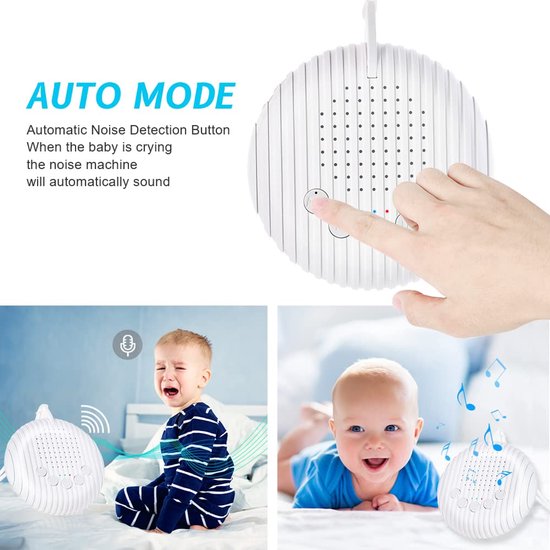 White Noise Machine – 10 Rustgevende Geluiden – Timer en Geheugenfunctie – USB Oplaadbaar – Wit — afbeelding 2