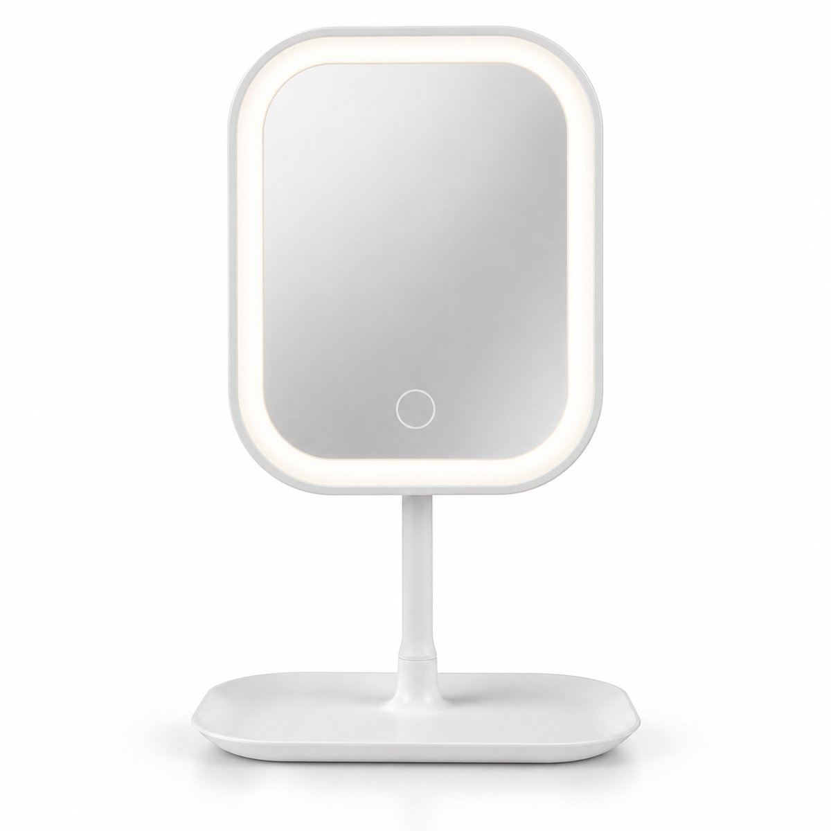 Duradis - Kantelbare make-up spiegel op standaard - Touch lichtbediening - USB oplaadbaar - Staand - 18,5 x 14,5 cm