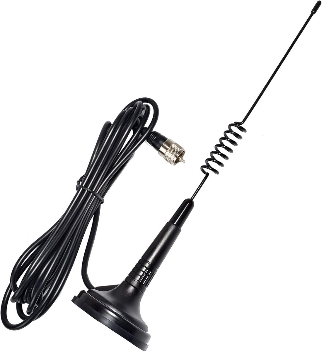 CB-Radioantenne met PL259 Connector, 27MHz Antenne met Magnetische Basis, 4-meter RG-58 Kabel, Geschikt voor Mobiele/Handheld CB-Radios