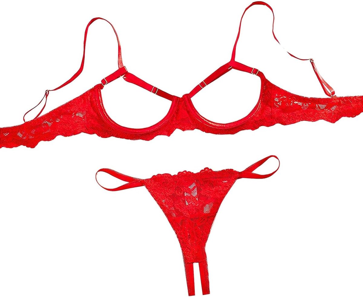 Dameslingerie, kant, babydoll, nachtkleding, babydoll, open zijkanten, verstelbare veters, A370