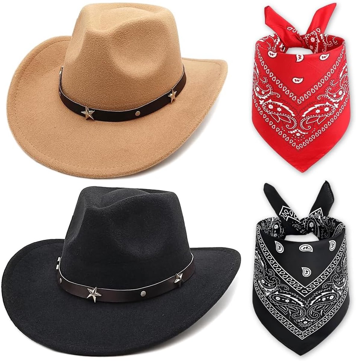 Cowboyhoeden brede rand cowboyhoed cowboykostuumaccessoires voor carnaval, themafeesten, cosplay2