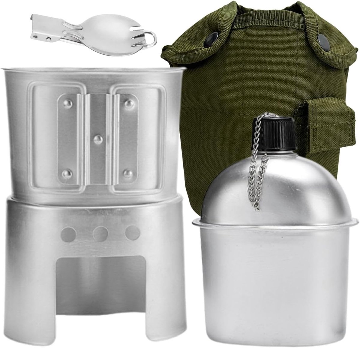Feldfles met beker incl. kookframe 850ML drinkfles met klapgrepen