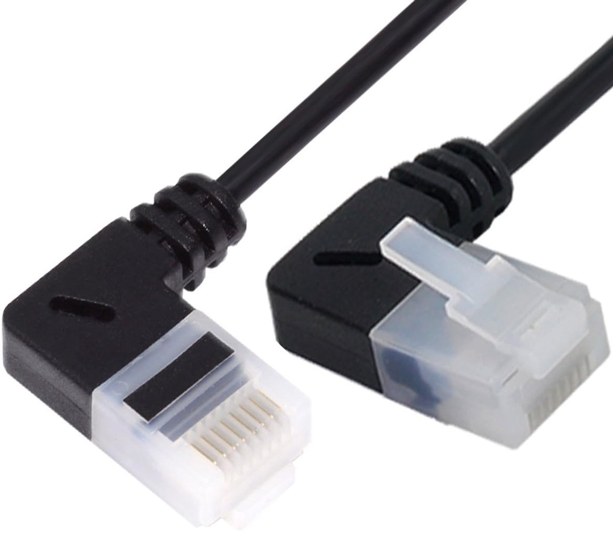 Ultra Dunne Slanke Cat6 Ethernet Kabel RJ45 Links naar Rechts Hoekig 25cm UTP Netwerk Kabel Patch Cord 90 Graden Cat6a LAN voor Laptop Router TV Box