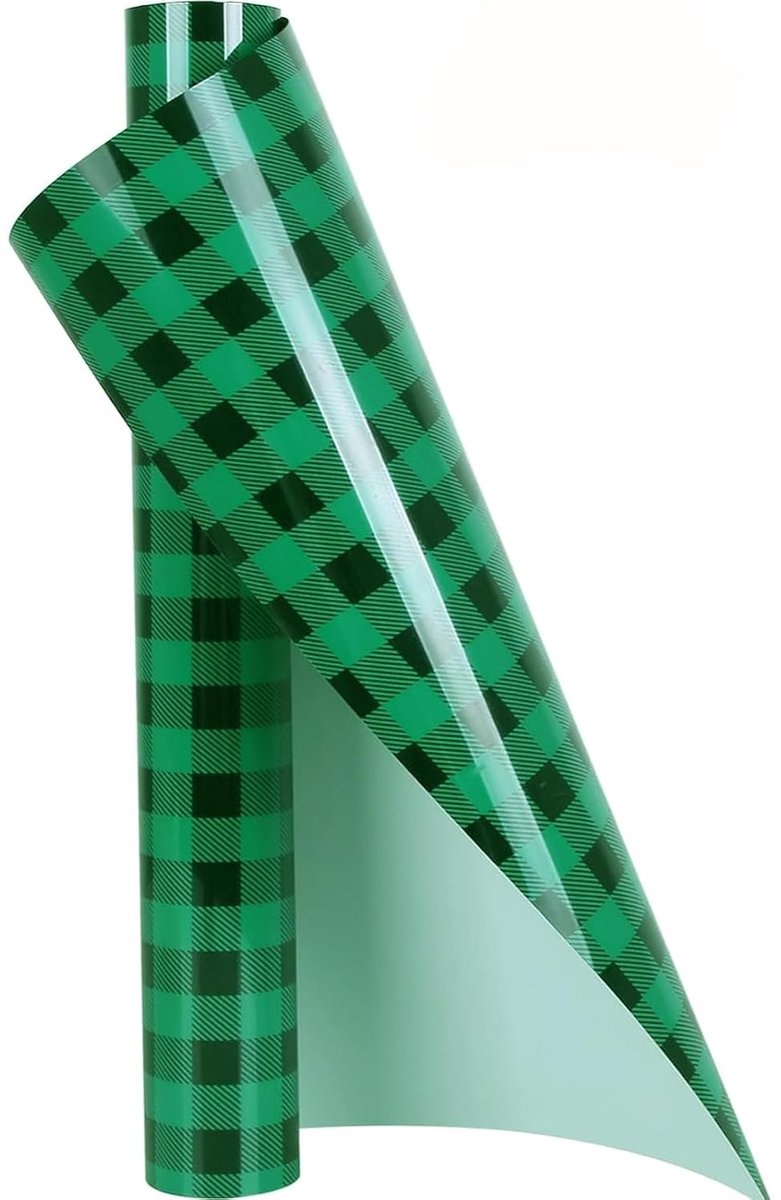 Vinyl om op te strijken, textielvinyl, zwart en groen, 30,5 cm x 457 cm