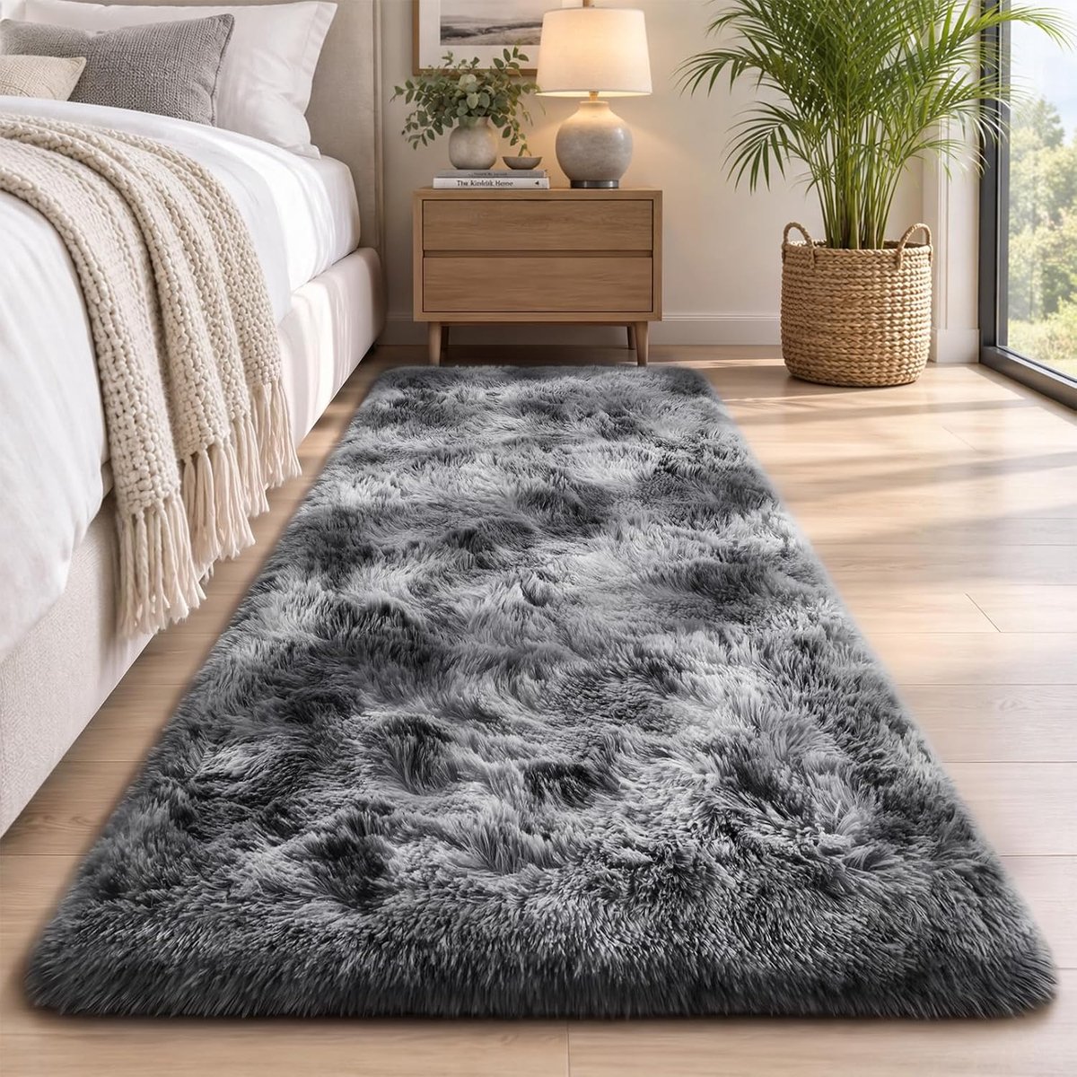 Tapijt 80x160cm, grijs, tapijt, woonkamer,wasbaar, antislip, extra groot, slaapkamer, pluizige moderne tapijten, mat tapijten voor slaapkamer en kinderkamer