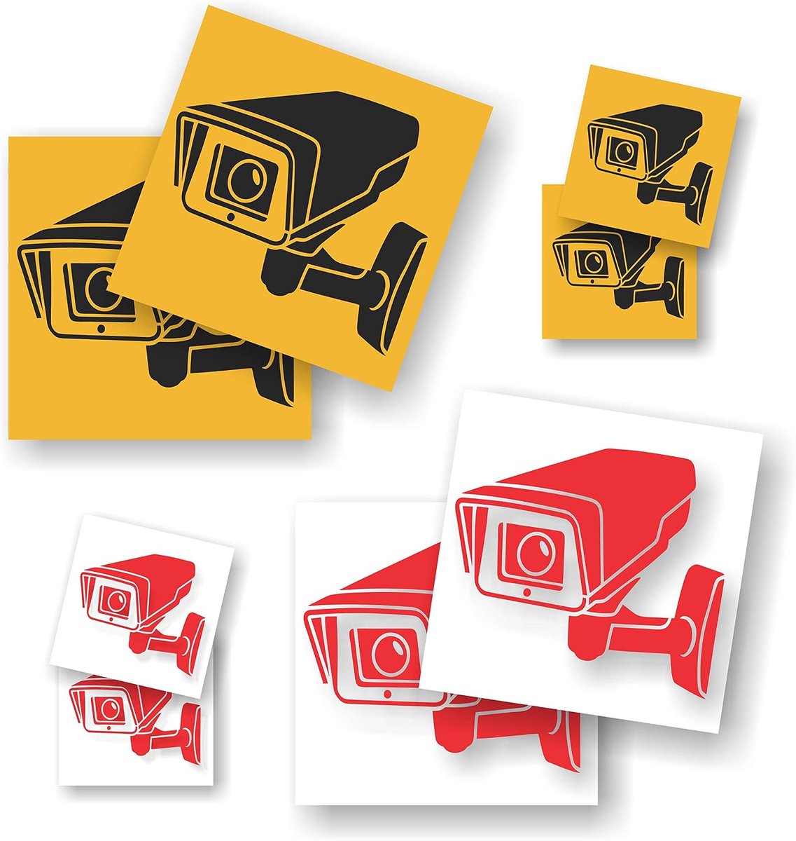 Afschrikken camera bewaking – kwaliteit buiten (regen, uv, ...) – 2 maten en 2 kleuren – 9,8 cm en 5 cm – 8 stuks