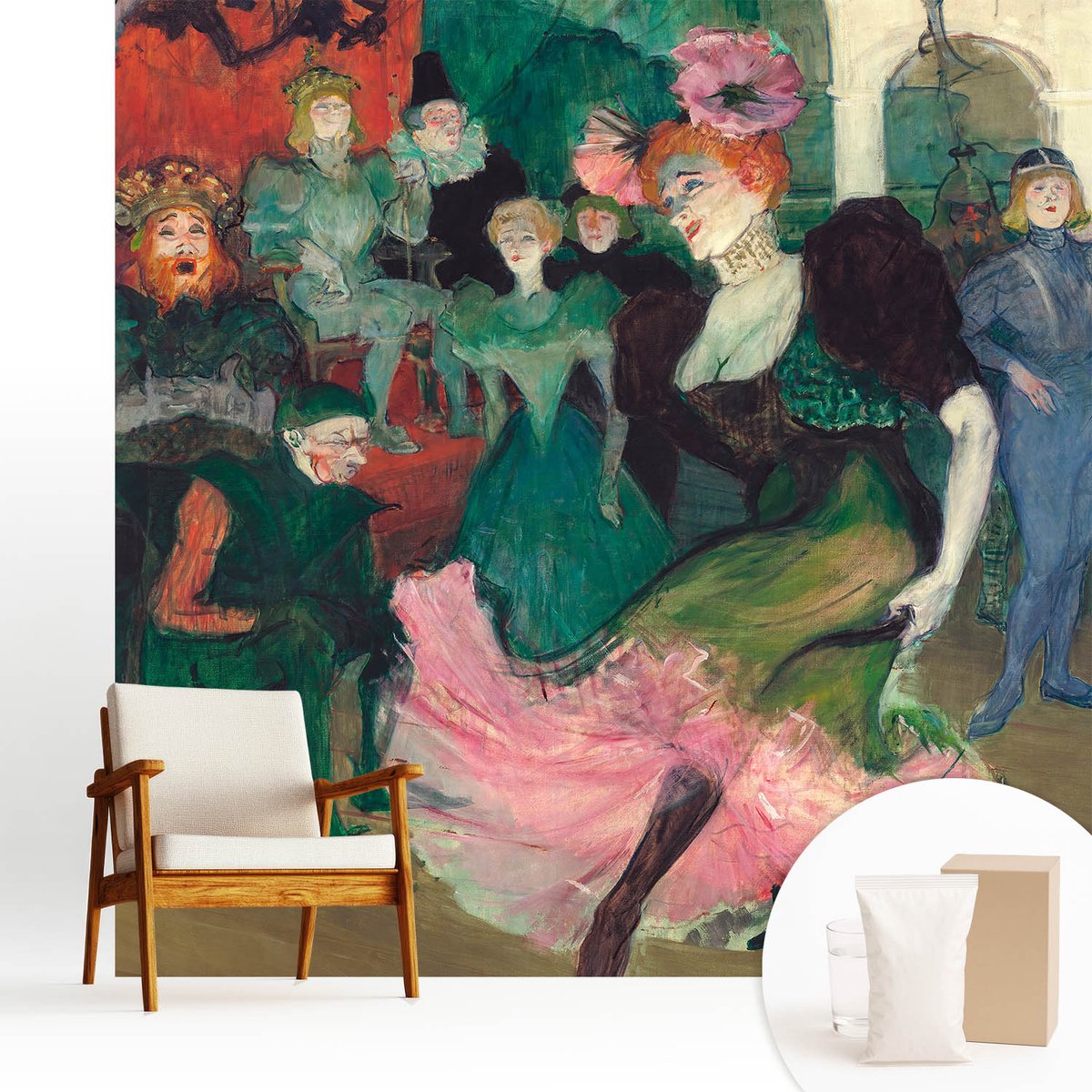 Wallfluent Fotobehang - Groente Vliesbehang - 250x250 cm - Ballroomdansen Fotobehang Vlies - Hal behang Deel - Muurschildering - Hal behang