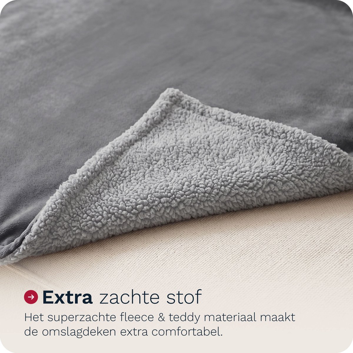 Inventum HB182G Elektrische deken 180x130cm - 1 Persoons - Warmtedeken - Omslagdeken - 4 Standen - Grijs – foto 5