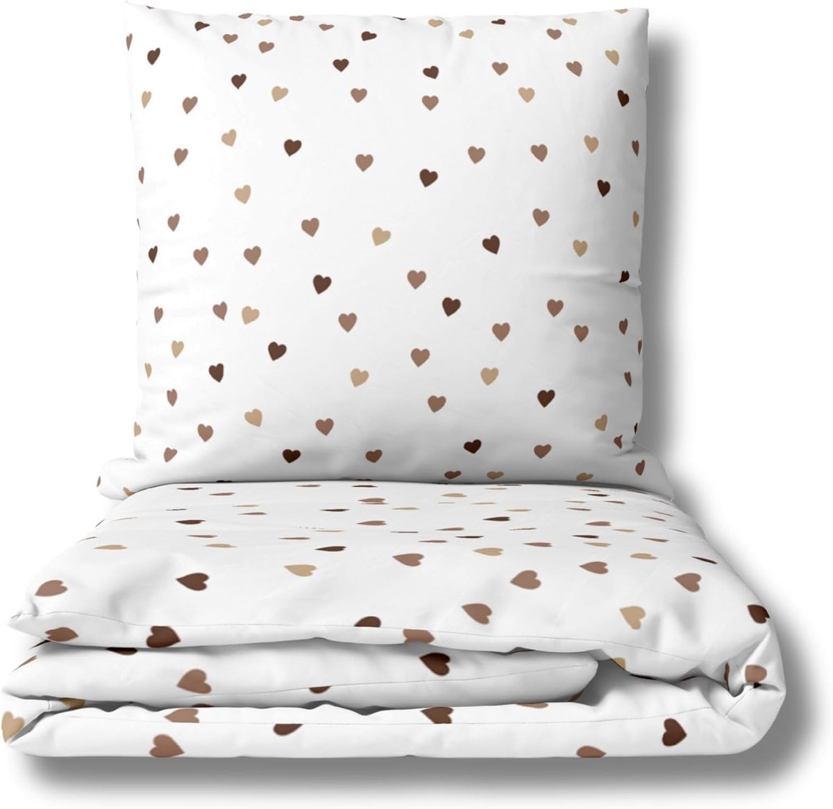 Beddengoed 155 x 220 cm + 80 x 80 cm, flanel, 100% katoen, ritssluiting, print Little Heart Paris