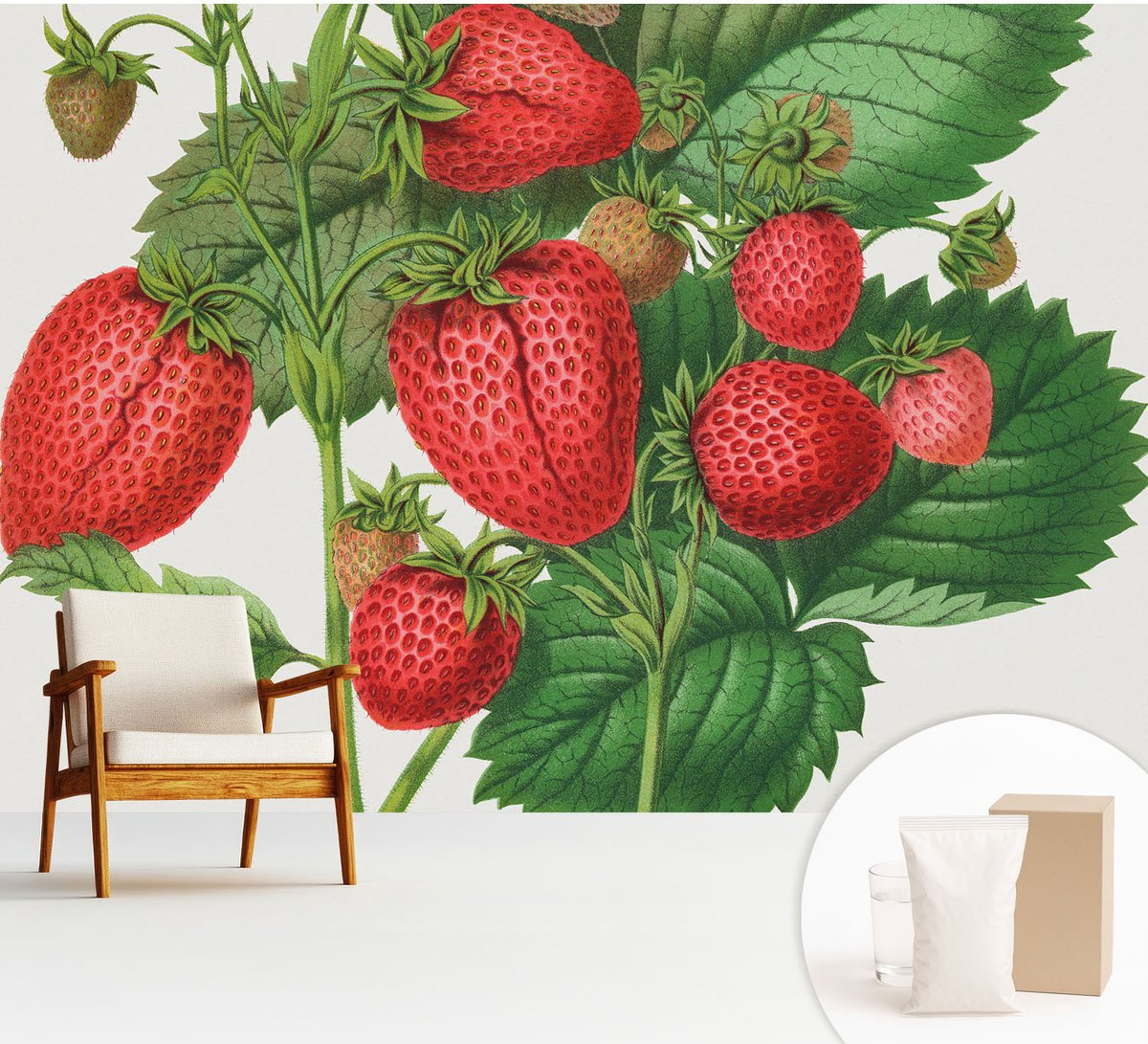 Wallfluent Fotobehang - Groente Vliesbehang - 312x219 cm - Zomerfruit Muurschildering - Slaapkamer behang Bloemen En Planten - Fotobehang Vlies - Slaapkamer behang