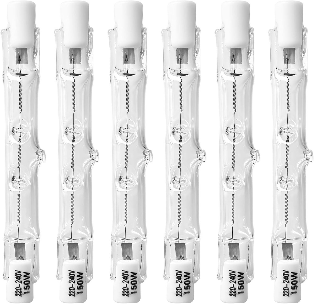 Set van 6 Halogeenlampen R7S - Warm Wit - 78 mm - Dimbaar - Voor Binnen en Buiten