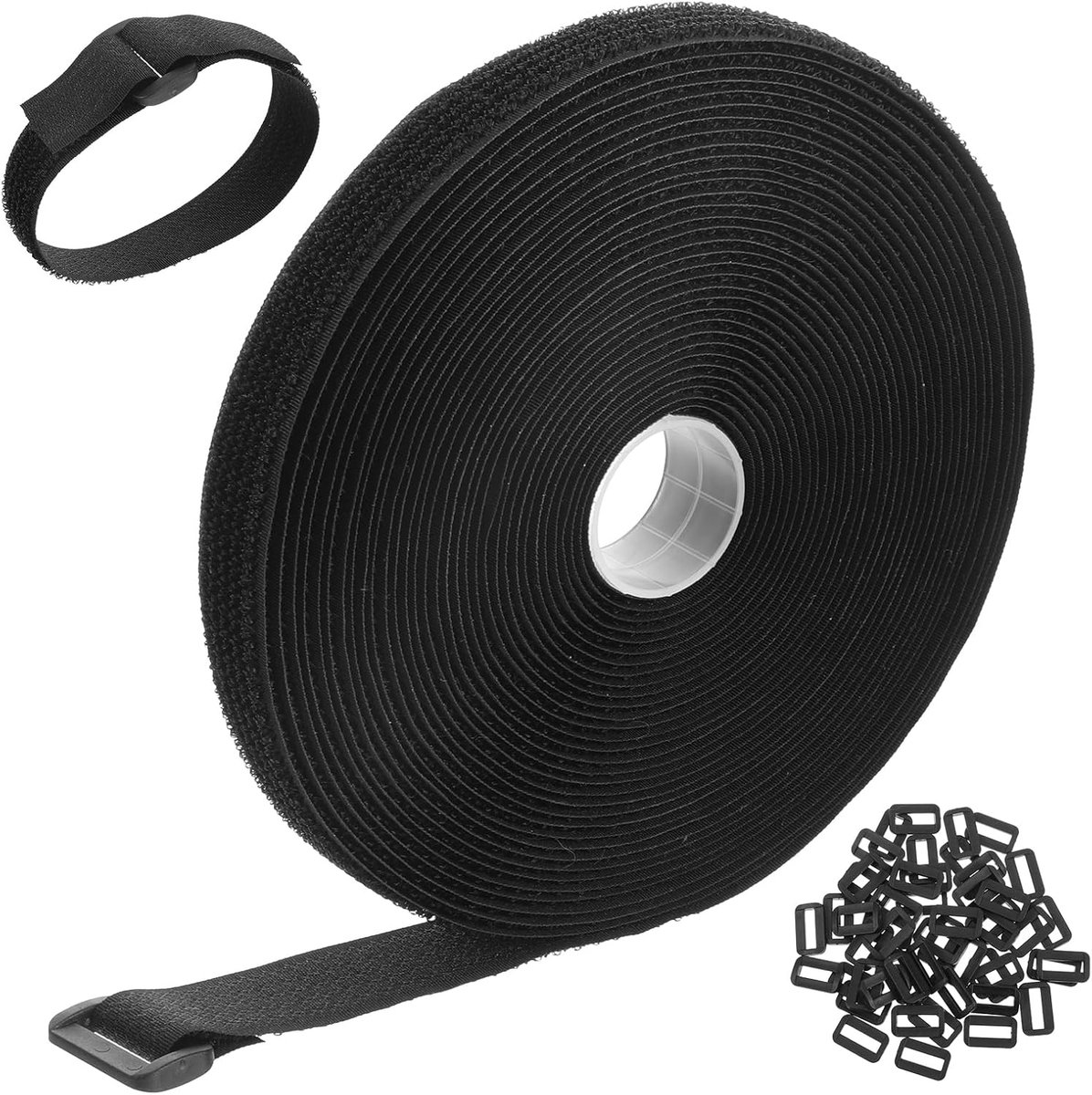 Klittenband 2 cm x 10 m - Brede klittenbandsluiting - Hersluitbaar met kunststof gespen - ShopVlot