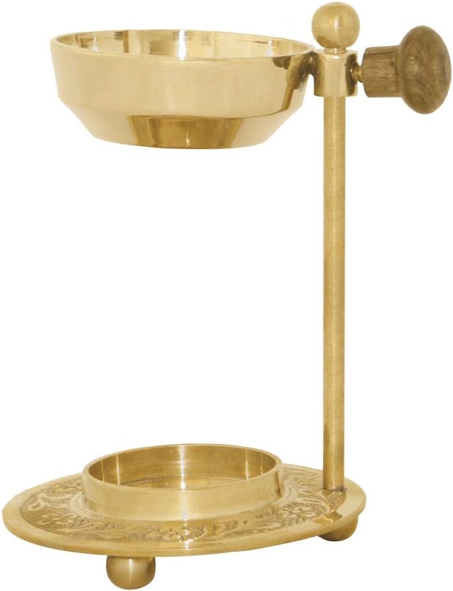 Oman Incense Burner, Gold-Plated Brass Adjustable, H 10 cm, Diameter of Strainer: 5.5 cm - ShopVlot