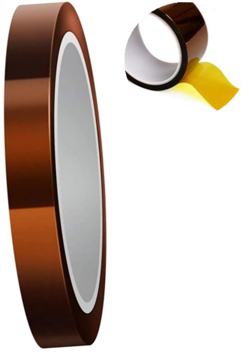 Polyimide hittebestendige tape 10mm x 33m - gouden kleur - temperatuur tot 300°C - ideaal voor solderen - ShopVlot