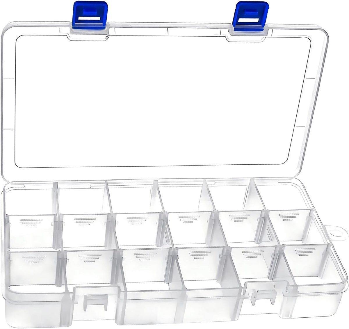 SnelShoppen - Multifunctionele opbergdoos met 18 vakken, verstelbare plastic sorteerbox voor kleine onderdelen, juwelen, schroeven, strijkkralen, 22.5