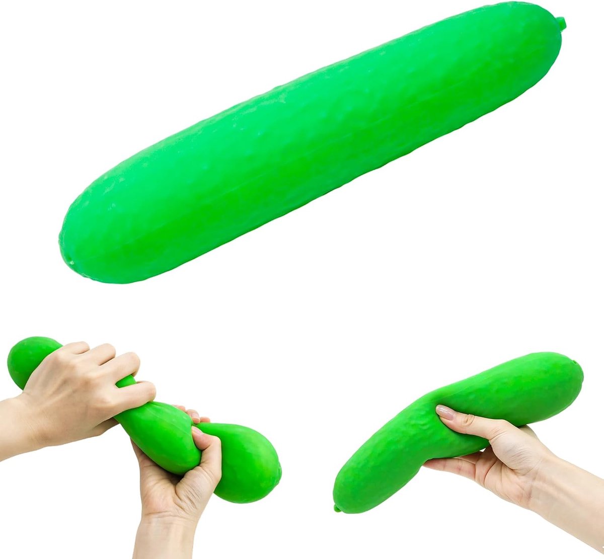 Fidgetspeelgoed Komkommer - Knijpbare Stressballen - Uniek augurkdesign - Ideaal voor ontspanning - ShopVlot