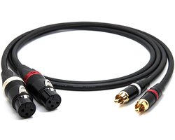 enoaudio Mogami 2534 Quad Stereo Pair (L, R) Audio Cable - Neutrik Gold RCA - XLR Female - HiFi, 0.5 m - ShopVlot