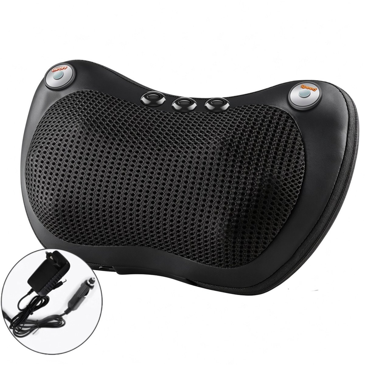 Atlasyx massagekussen - Nekmassage apparaat - Voetmassage apparaat - Massage apparaat - 3 Snelheden - Warmtefunctie - 25 W - Zwart