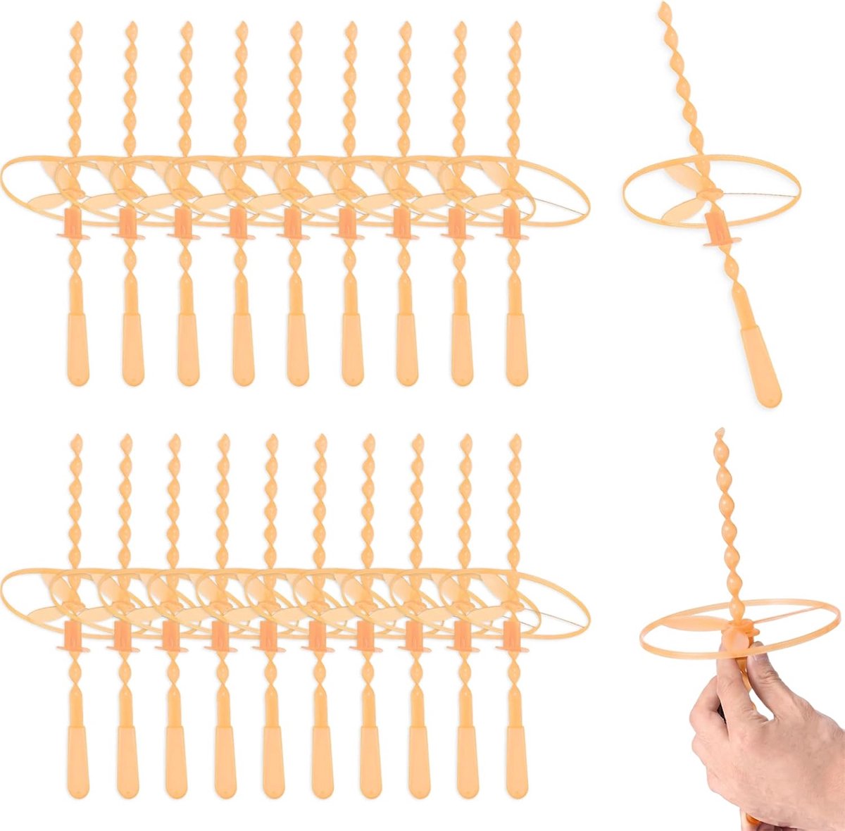 20 Pz Giocattolo Elica Volante Giocattolo Libellula Bambù Volante Plastica Gira E Vola, Leggero E Resistente Parco, Esterno, Regalo, Premio Di Classe