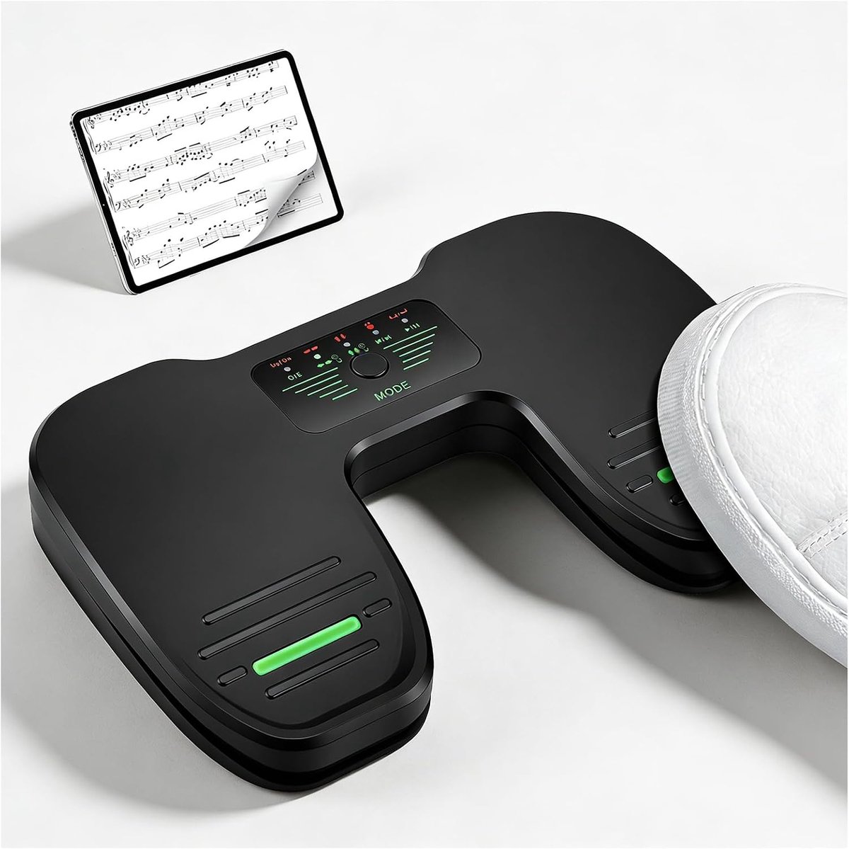 10-in-1 Bluetooth Page Turner Pedaal – Draadloos voetpedaal Stil zijdraaipedaal voor muzieknoten, iPad, tablet, e-reader – incl. anti-slip ontwerp & multi-software-ondersteuning