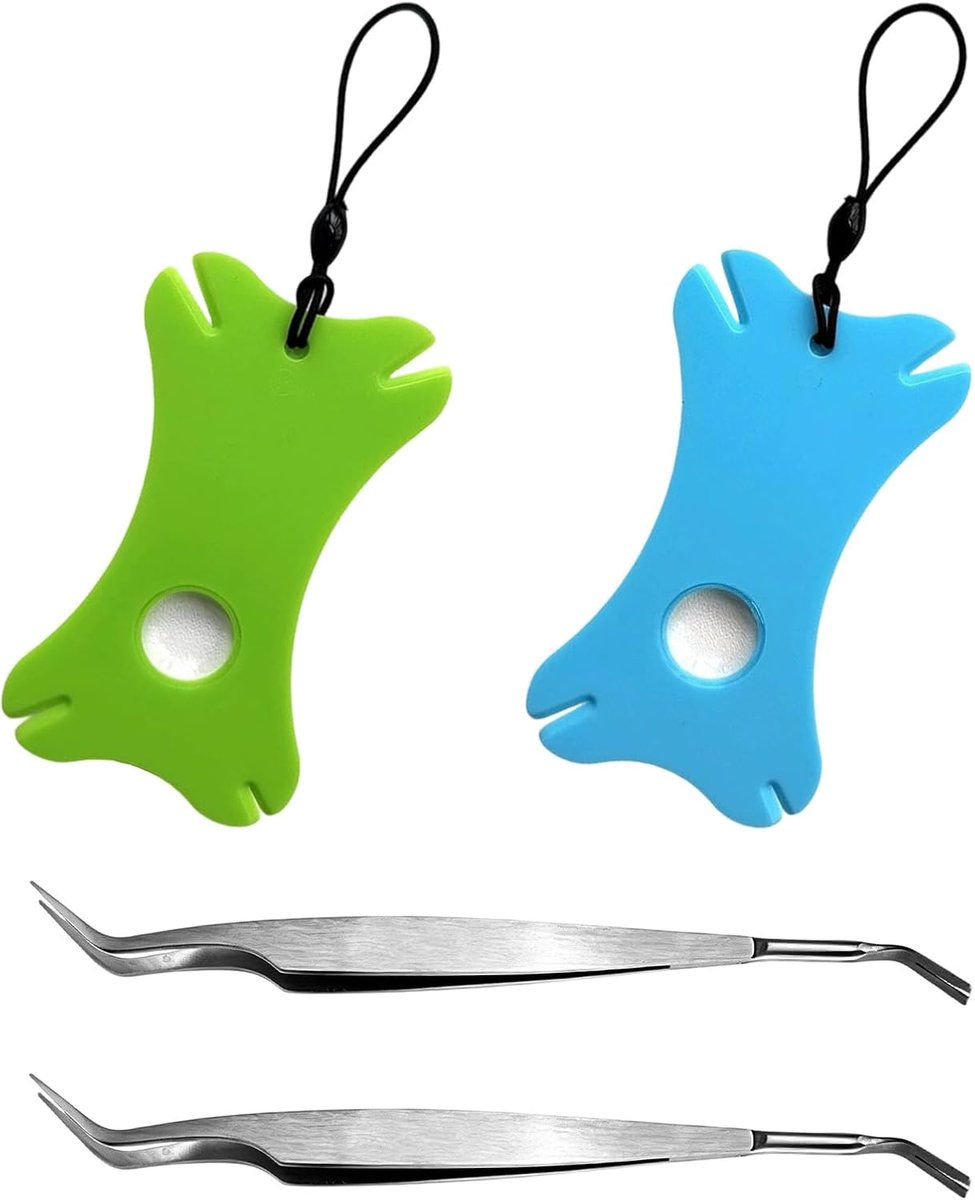 2 tekenkaarten met vergrootglas, 2 tekentang voor honden en mensen