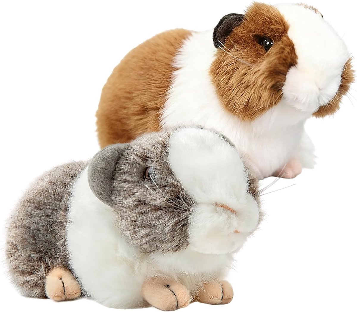 Dier cavia 2 stuks super zacht om te verzamelen, metgezel cavia's, interessant om te knuffelen, dutjes te doen en thuis te decoreren, cadeau voor baby en kinderen, Halloween, Kerstmis, meisjes