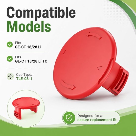 3 stuks spoelafdekking van ABS, compatibel met GE-CT 18/28 Li-Solo en GE-CT 18/28 Li TC-Solo, reserveonderdeel voor grastrimmer, Ø 7,5 cm, voor tuinonderhoud — afbeelding 5