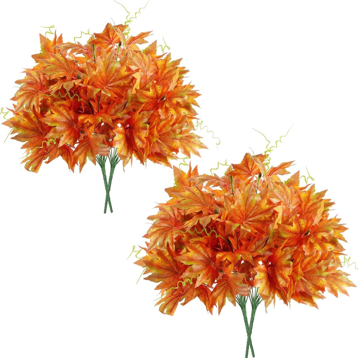 Set van 4 kunstmatige herfstbladtakken – Kunstbloemen in herfststijl voor tafeldecoraties en bloemstukken – Decoratie voor binnen en buiten