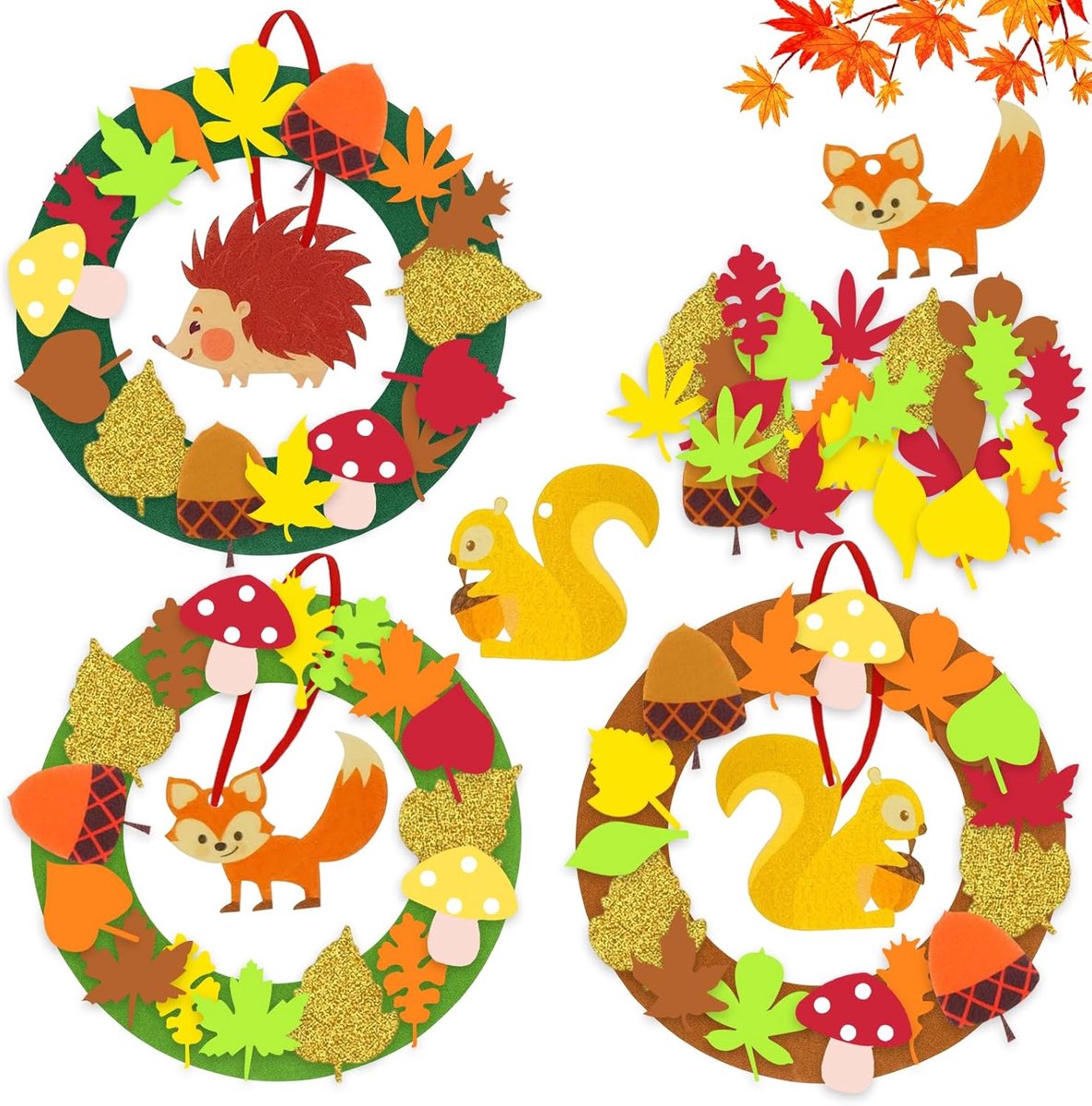 SZHUGEKI Autumn Felt Garland, Craft Garland, Fall, School, Groups, Thanksgiving, Hanging Decoration - ShopVlot