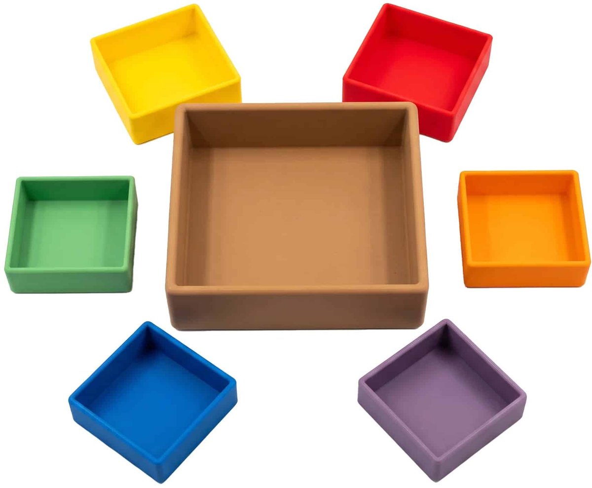 Grennn Speelbak Vierkant incl. 6 Inleg Vierkanten Regenboog