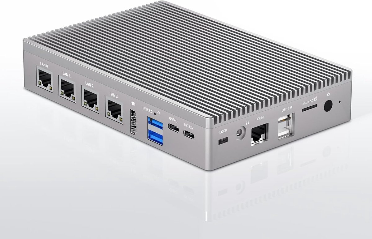 Mini PC Micro Firewall N100 - 12e generatie - Fanless 4K Dual Display - Ideaal voor thuis en kantoor - ShopVlot