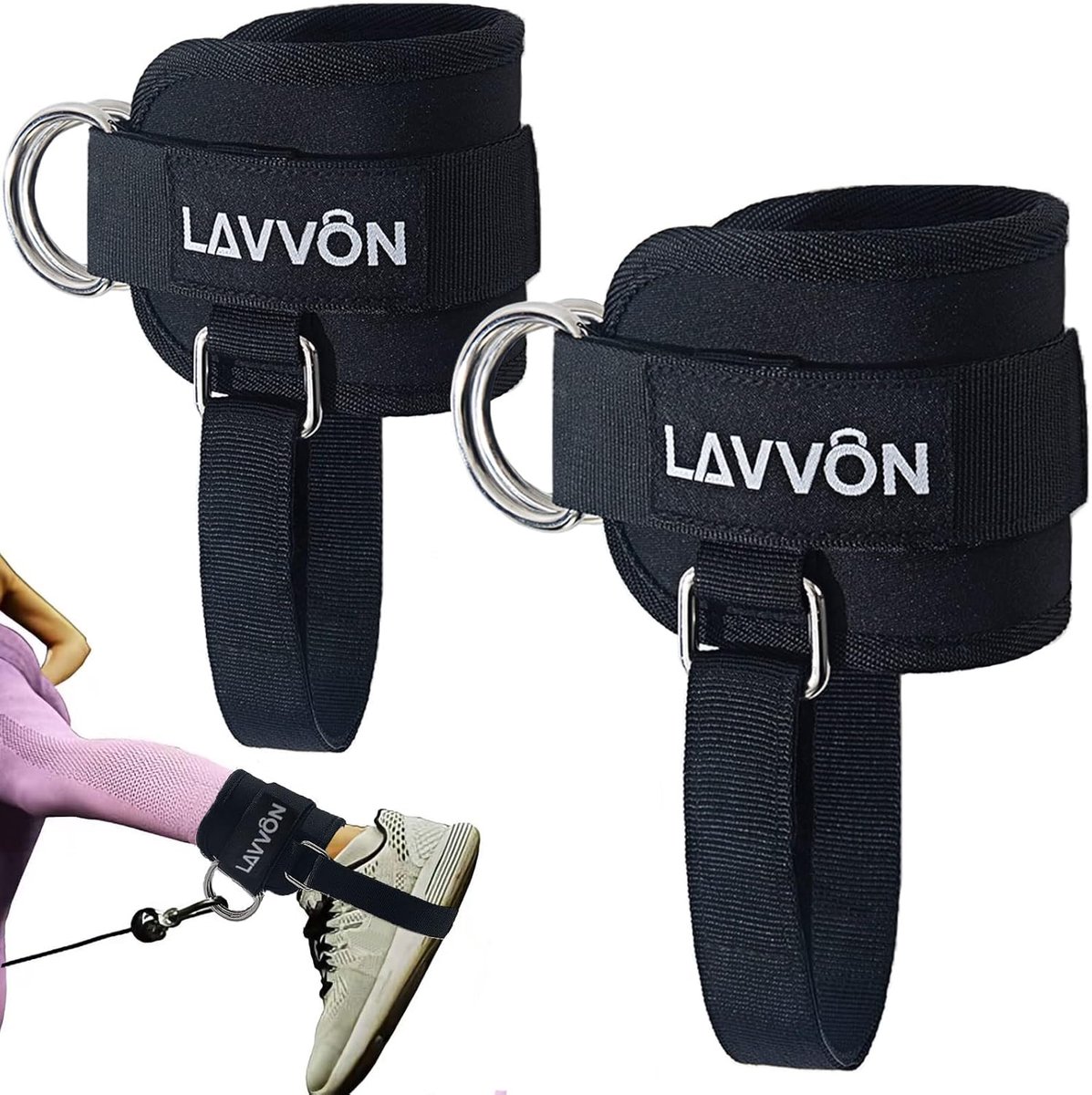 SnelShoppen - Ankle Straps voor Kabelmachines Kickbacks - Verstelbare Comfort Ankle Cuffs voor Glute Kickbacks, Leg Extensions, Curls - Ideaal voor Gy