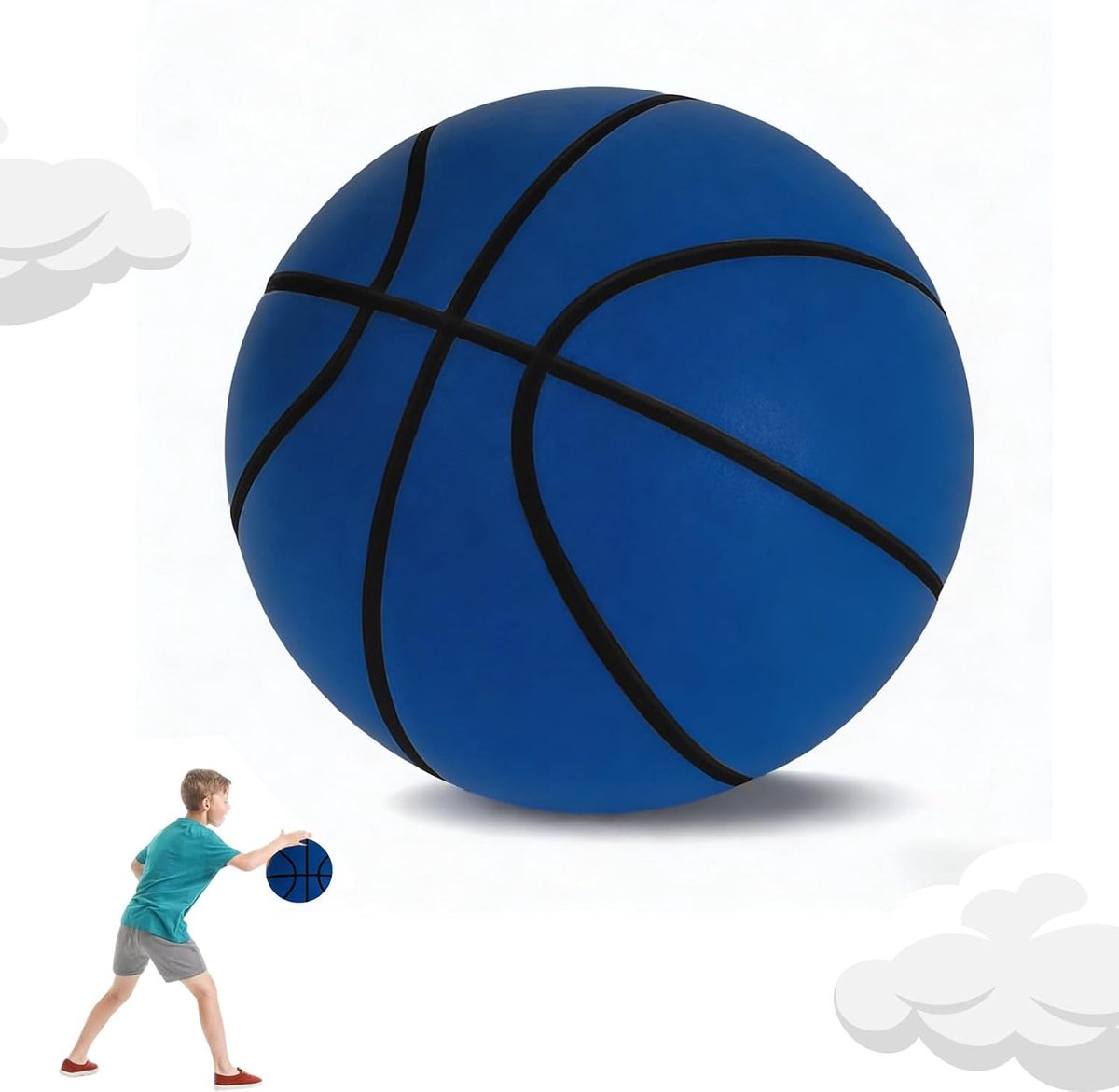 Basketbal 21 cm - stille schuimrubberen bal - geluidsarm - perfect voor indoortraining - ShopVlot