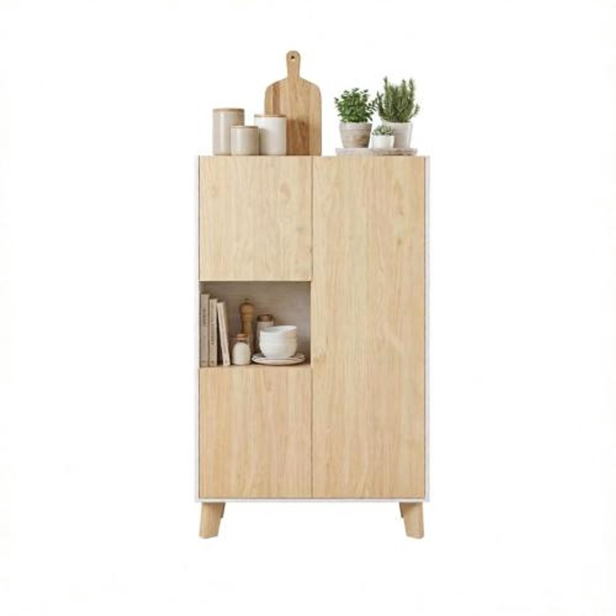 ROLIPO Modern Dressoir – Buffetkast met 6 Vakken – Opbergkast met Softclose Deuren – voor Woonkamer