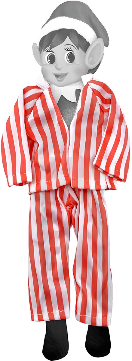 Vegaoo - Rode pyjama voor ondeugende kerstelf pop