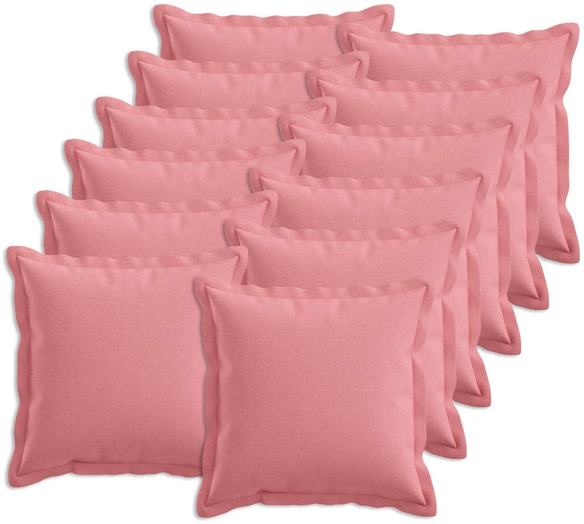 vidaXL Dekenkussen - 12 - st - HOUTEN - Roze - 40 - x - 40 - cm - Faux - Linnen