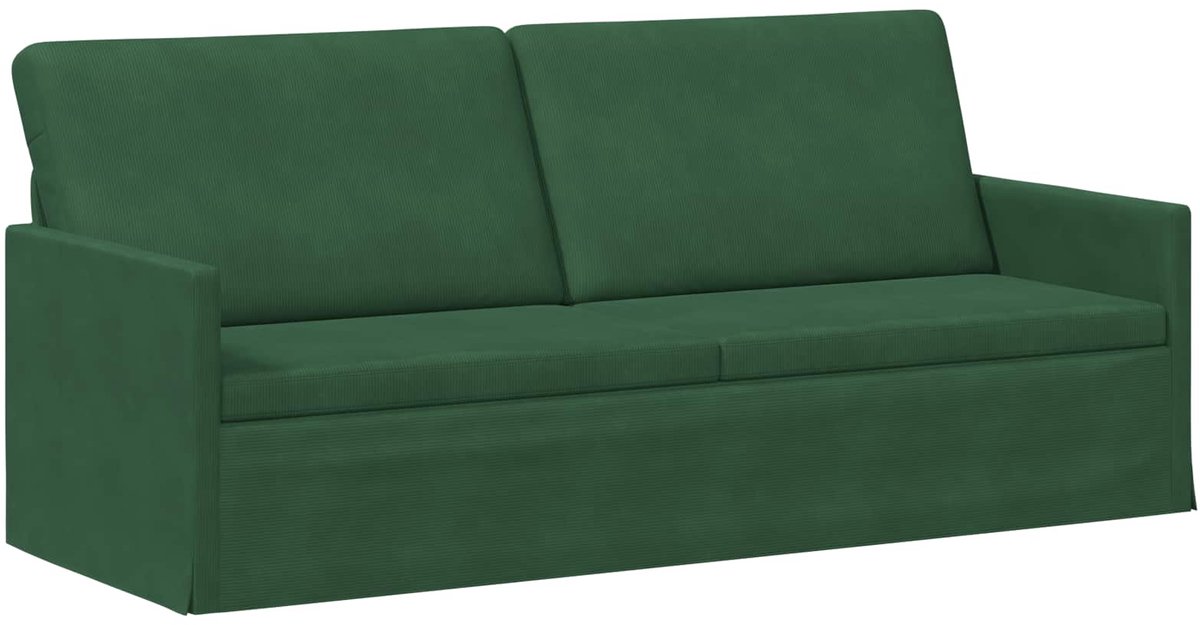 vidaXL 3-zits - sofa - Jungle - Groen - 190 - x - 81 - x - 82 - cm - Corduroy - stof Jungle groen